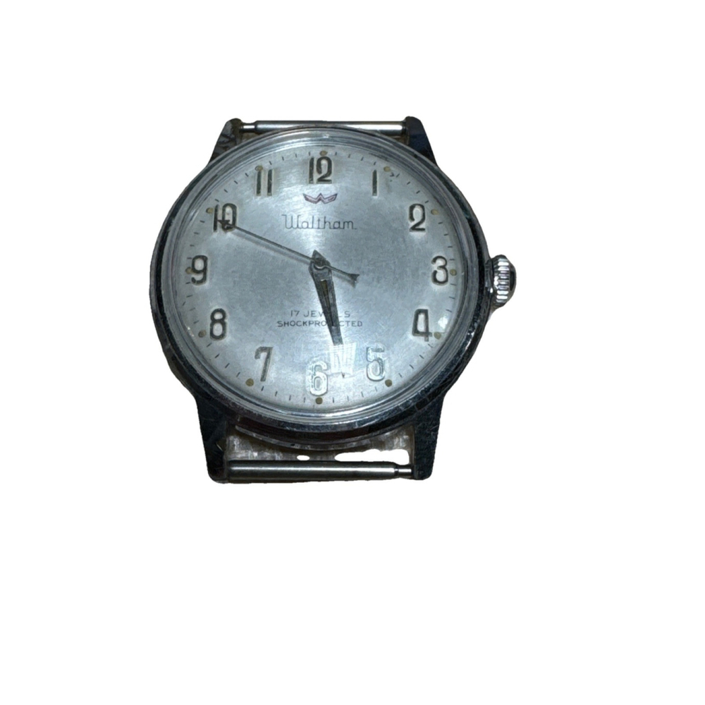Vintage 1960s Waltham Manual Wind Watch 33mm Stainless Steel Works
